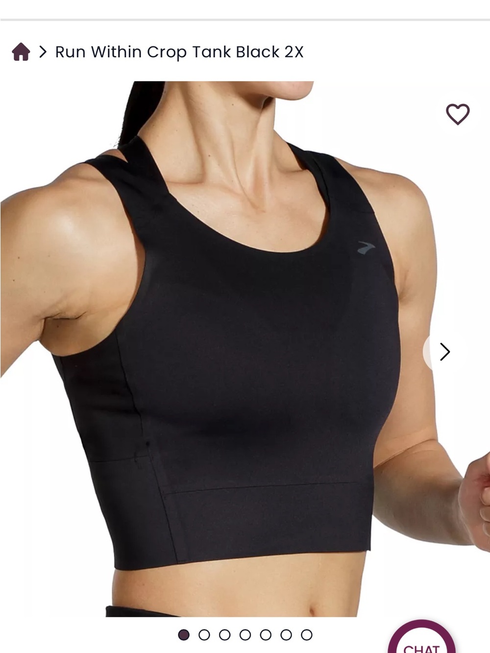 Brooks Black Double-Strap Crop Sports Bra